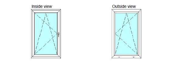 36 in X 60 in.  uPVC-Triple Pane, Tilt & Turn, LowE-Glass +Screen +Nail Flange. White-White; New Construction or Replacement; Left/Right Handed