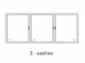 108 in X 48 in. uPVC-Triple Pane, Tilt & Turn, LowE-Glass +Screens +Nail Flange. Double Sash, New Construction or Replacement. Left/Right Handed, White-Black