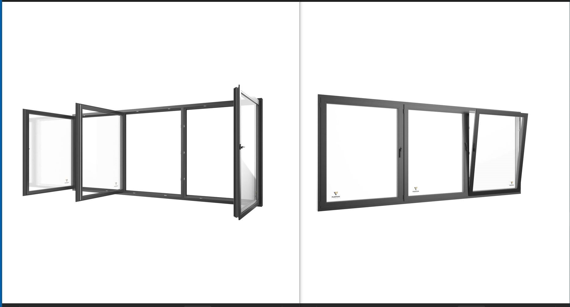 108 in X 48 in. uPVC-Triple Pane, Tilt & Turn, LowE-Glass +Screens +Nail Flange. Double Sash, New Construction or Replacement. Left/Right Handed, White-Black