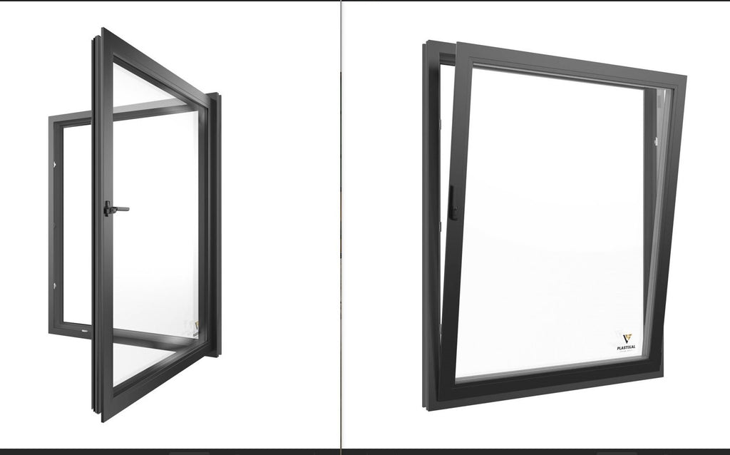 36 in X 48 in. uPVC-Triple Pane, Tilt & Turn, LowE-Glass +Screens +Nail Flange. White-Black; New Construction or Replacement. Left/Right Handed