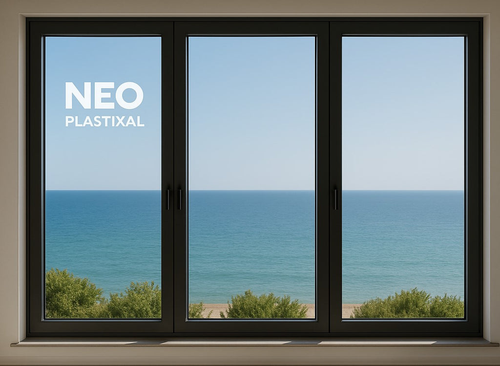 108 in X 48 in. uPVC-Triple Pane, Tilt & Turn, LowE-Glass +Screens +Nail Flange. Double Sash, New Construction or Replacement. Left/Right Handed, White-Black